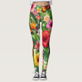 Leggings Motif Papillon Tropical
