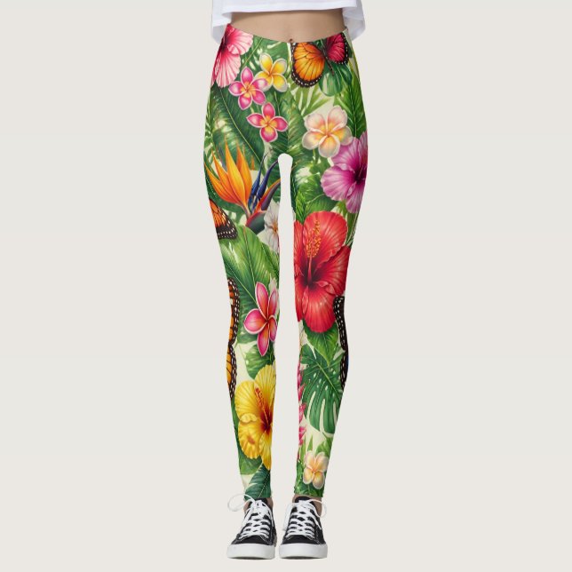 Leggings Motif Papillon Tropical (Devant)