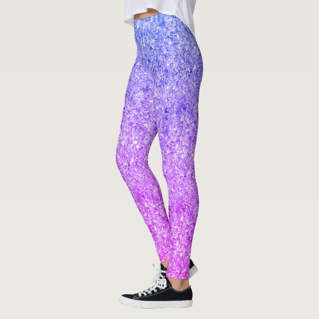 Leggings Motif Parties scintillant Bleu Et Rose (Gauche)