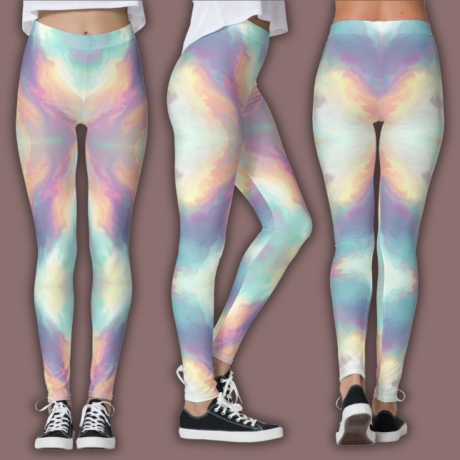 Leggings Motif Pastel Psychédélique | Nébuleuse Iridescente (Créateur téléchargé)