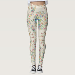 Leggings Motif Peacock, Belle Flore Tropicale Tropicale