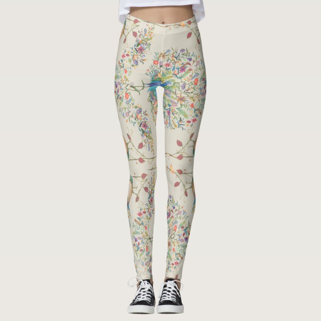 Leggings Motif Peacock, Belle Flore Tropicale Tropicale (Devant)