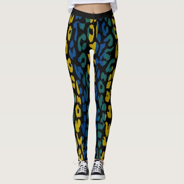 Leggings Motif peau de léopard coloré #9 (Devant)