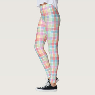 Leggings Motif plaid couleur ressort