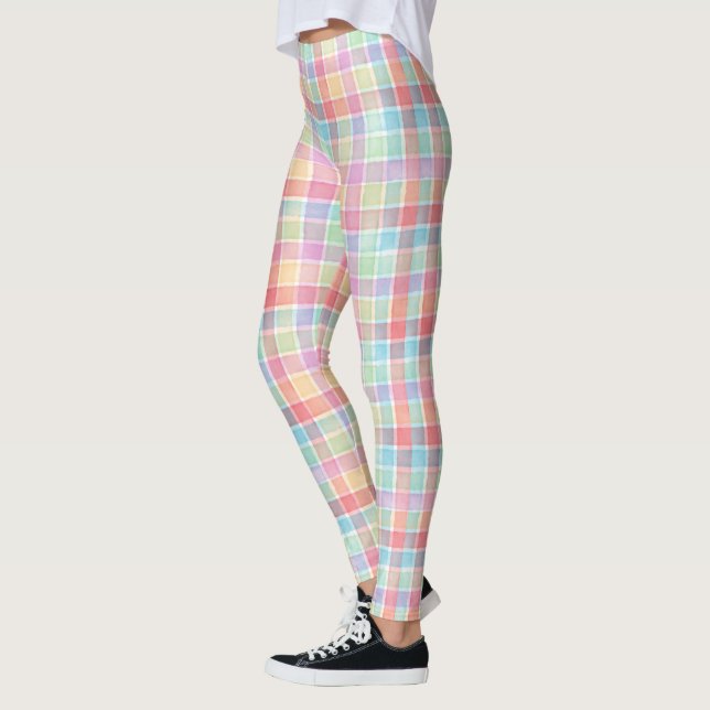 Leggings Motif plaid couleur ressort (Gauche)