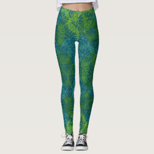 Leggings motif plante.11b Bleu BG