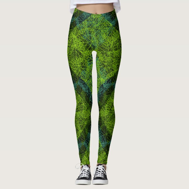 Leggings motif plante.12c BG noir (Devant)