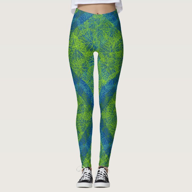 Leggings motif plante.12c Bleu BG (Devant)
