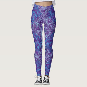 Leggings Motif plante 13b Violet BG