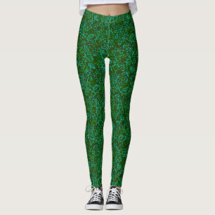 Leggings motif plante.14D Vert fleuri Dgreen BG