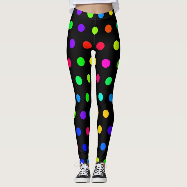 Leggings Motif Pois arc-en-ciel mou (Devant)