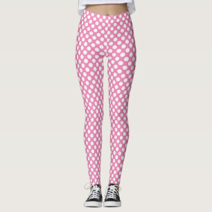 Leggings Motif pois blanc élégant sur rose