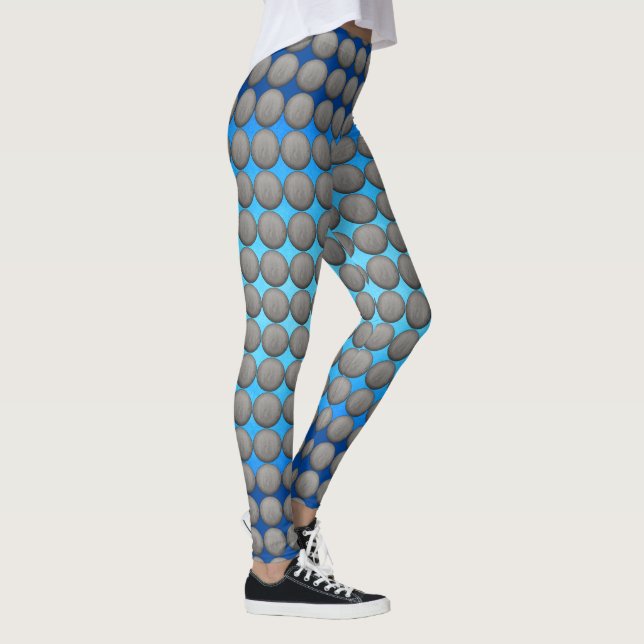 Leggings Motif Pois bleu et gris (Droite)