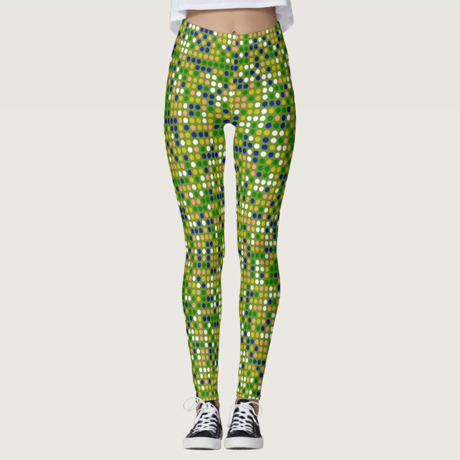 Leggings Motif Pois couleur rétro #19 (Devant)
