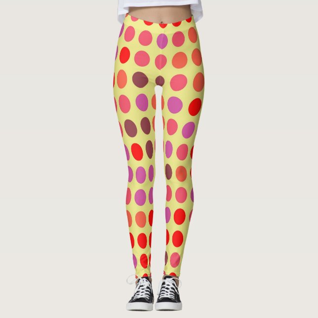 Leggings Motif Pois couleur rétro #21 (Devant)