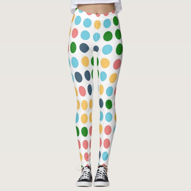 Leggings Motif Pois couleur rétro #22 (Devant)