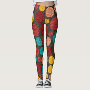Leggings Motif Pois couleur rétro #5