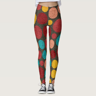 Leggings Motif Pois couleur rétro #5