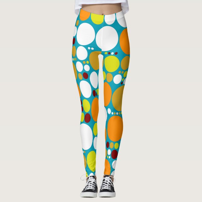 Leggings Motif Pois couleur rétro #6 (Devant)