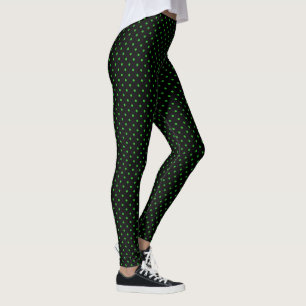 Leggings Motif Pois noir vert