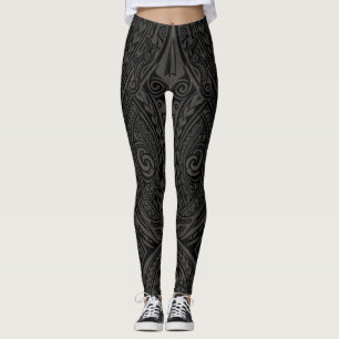 Leggings Motif polynésien tribal Tatau impression pleine pa
