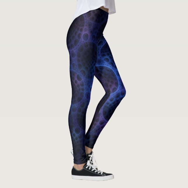 Leggings Motif poreux bleu et pourpre (Droite)