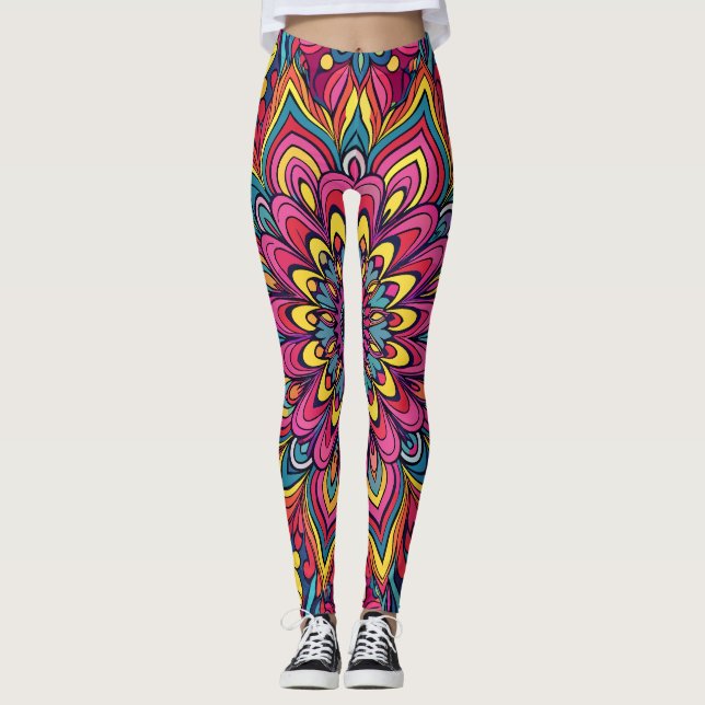 Leggings Motif psychédélique (Devant)