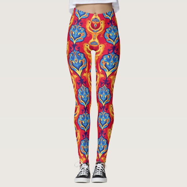 Leggings Motif psychédélique coloré (Devant)