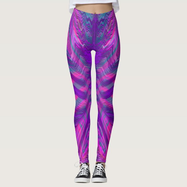 Leggings Motif psychédélique violet (Devant)