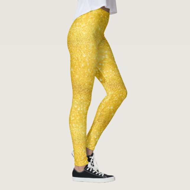 Leggings Motif PUR d'étincelles d'OR + votre texte/photo (Droite)