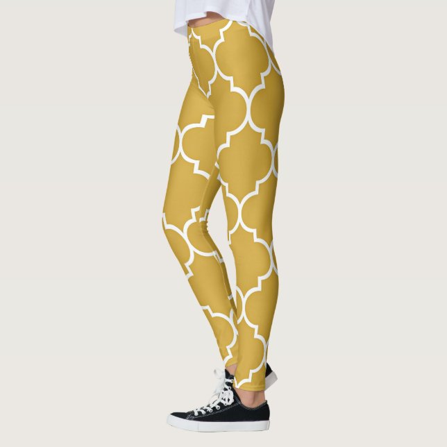 Leggings Motif Quatrefoil Or (Gauche)