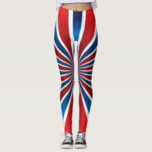 Leggings Motif radial rouge bleu blanc