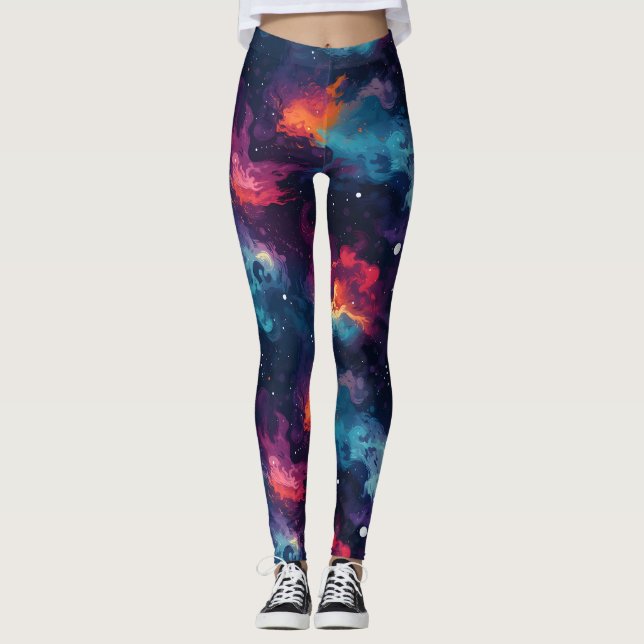 Leggings Motif Rainbow Galaxy (Devant)