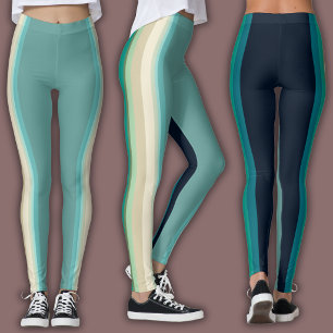 Leggings Motif rayé athlétique   Bicolore