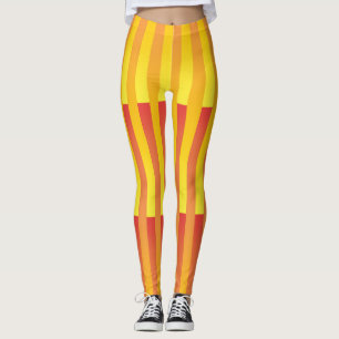 Leggings Motif rayé orange jaune
