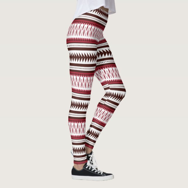 Leggings motif rayé rouge et blanc (Droite)