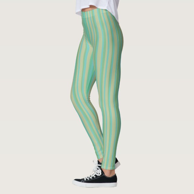 Leggings Motif rayé vert Jade moderne (Gauche)