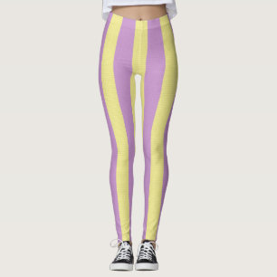 Leggings Motif rayé violet et jaune