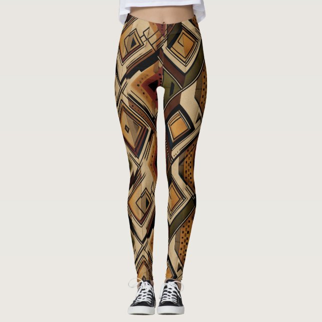 Leggings Motif rayure rustique du Sud-Ouest (1) (Devant)