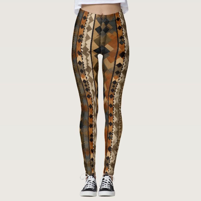 Leggings Motif rayure rustique sud-ouest (6) (Devant)