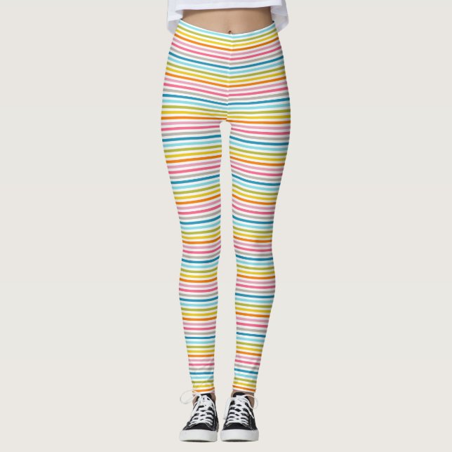 Leggings Motif Rayures Colorées (Devant)