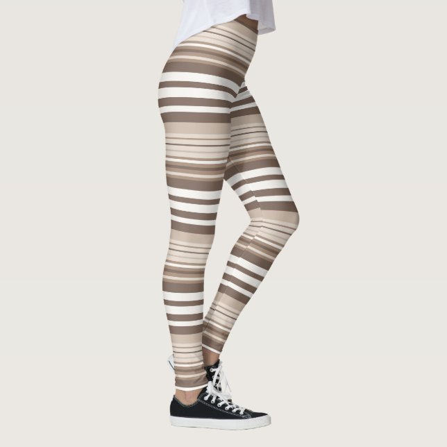 Leggings Motif rayures ton neutre terne (Droite)