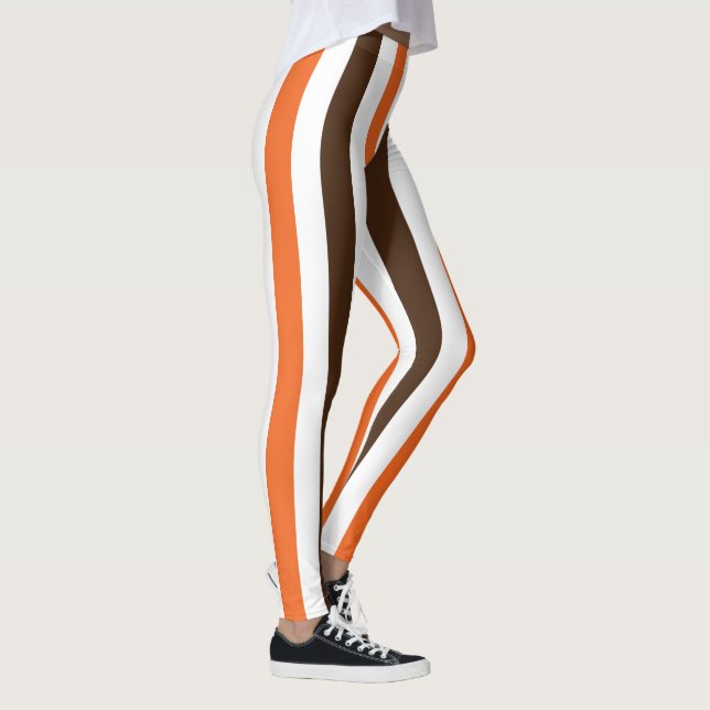 Leggings Motif rayures verticales orange marron (Droite)