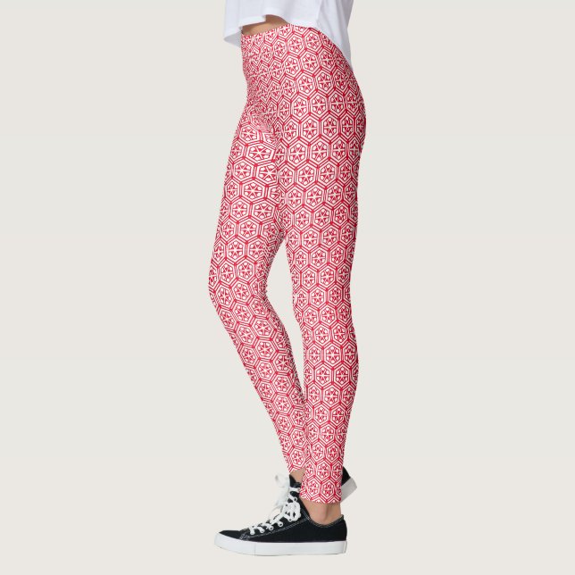 Leggings - Motif Red Hexagon (Gauche)