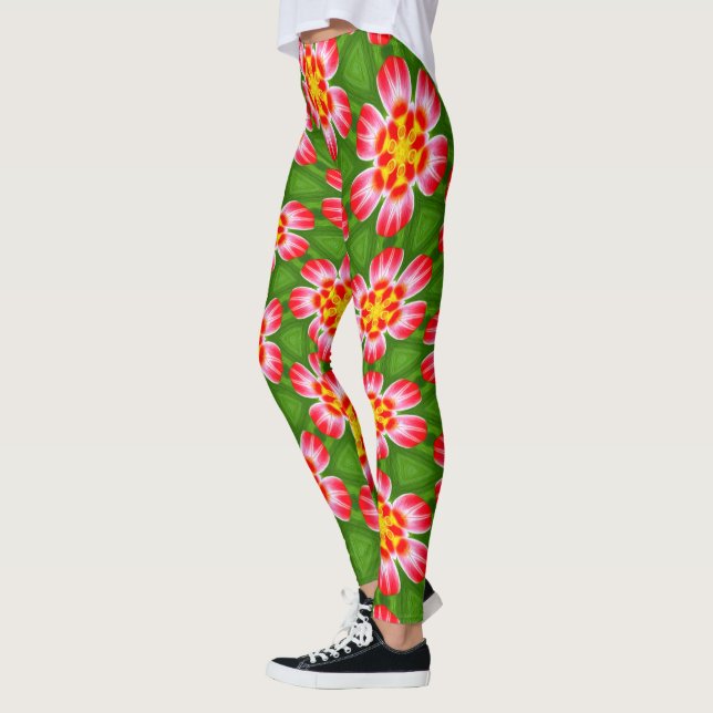 Leggings Motif Red Lilies (Gauche)