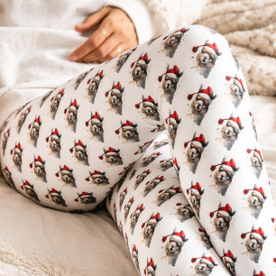 Leggings Motif répété de lama de Noël avec chapeau de Père