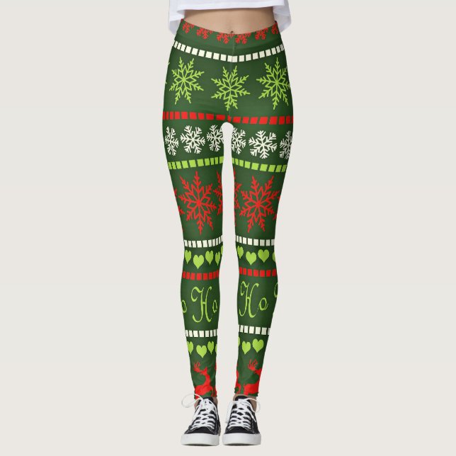 Leggings Motif répétitif de Noël (Devant)