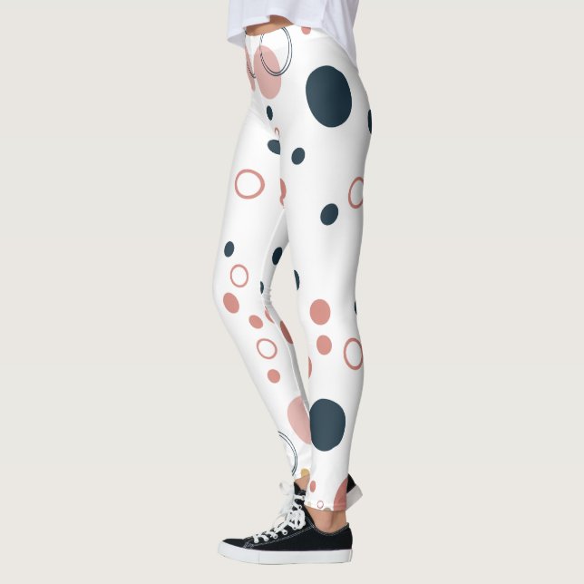 Leggings Motif Rétro à Points Modernité du Milieu de Siècle (Gauche)