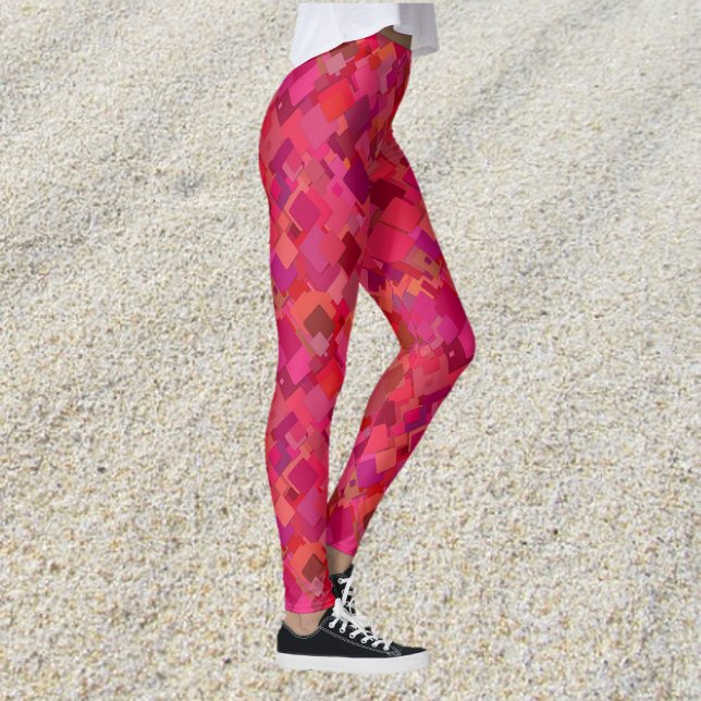 Leggings Motif rétro branché Hot Pink (Créateur téléchargé)