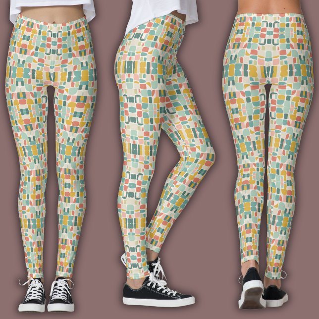 Leggings Motif Rétro Pastel | Pods Géométriques (Créateur téléchargé)